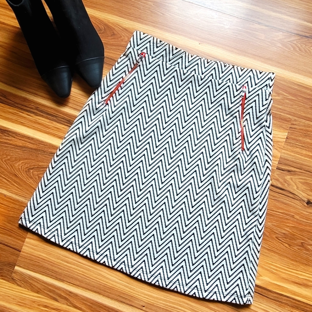 NWT Herringbone A-line Knee Skirt